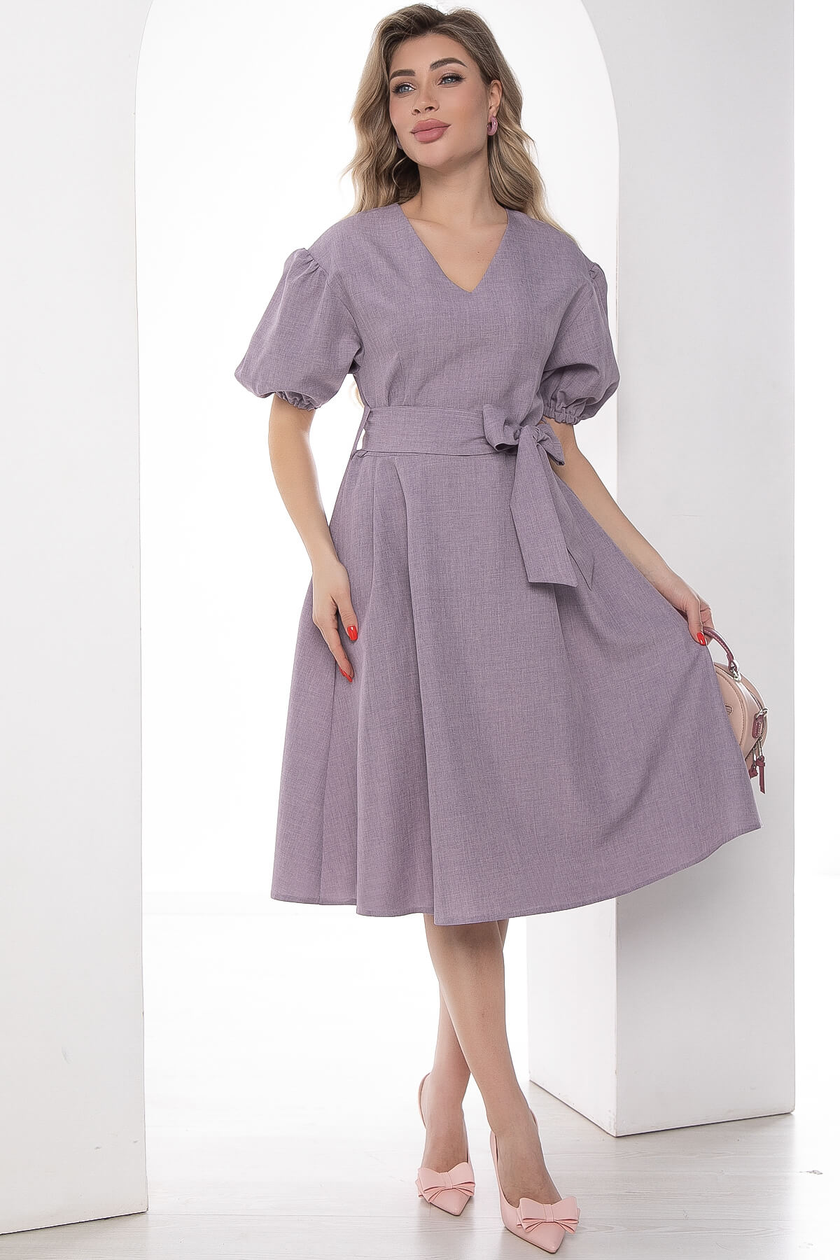 Платье "Аллегра" (серо-лиловое) П8525