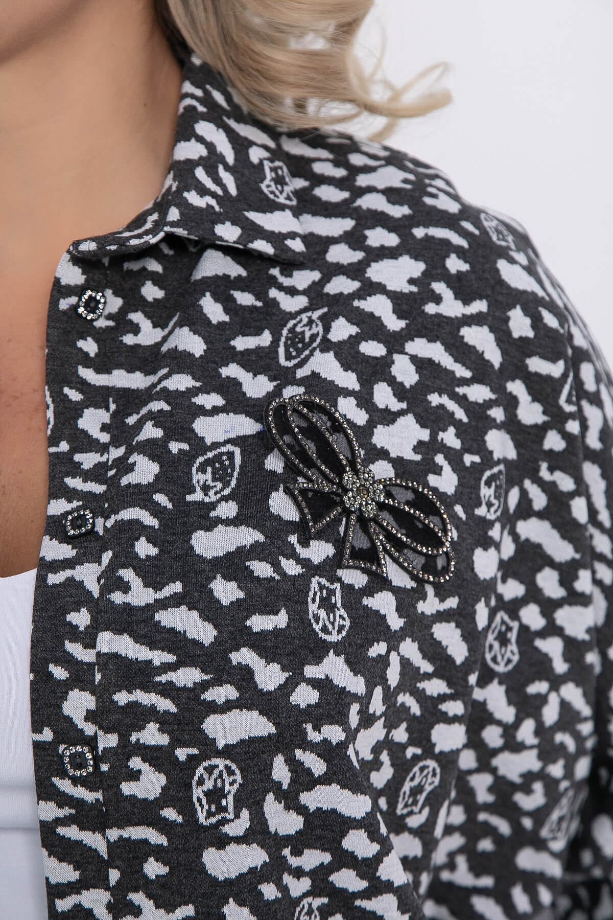 Рубашка Сладкий поцелуй (серая) Б12330-4