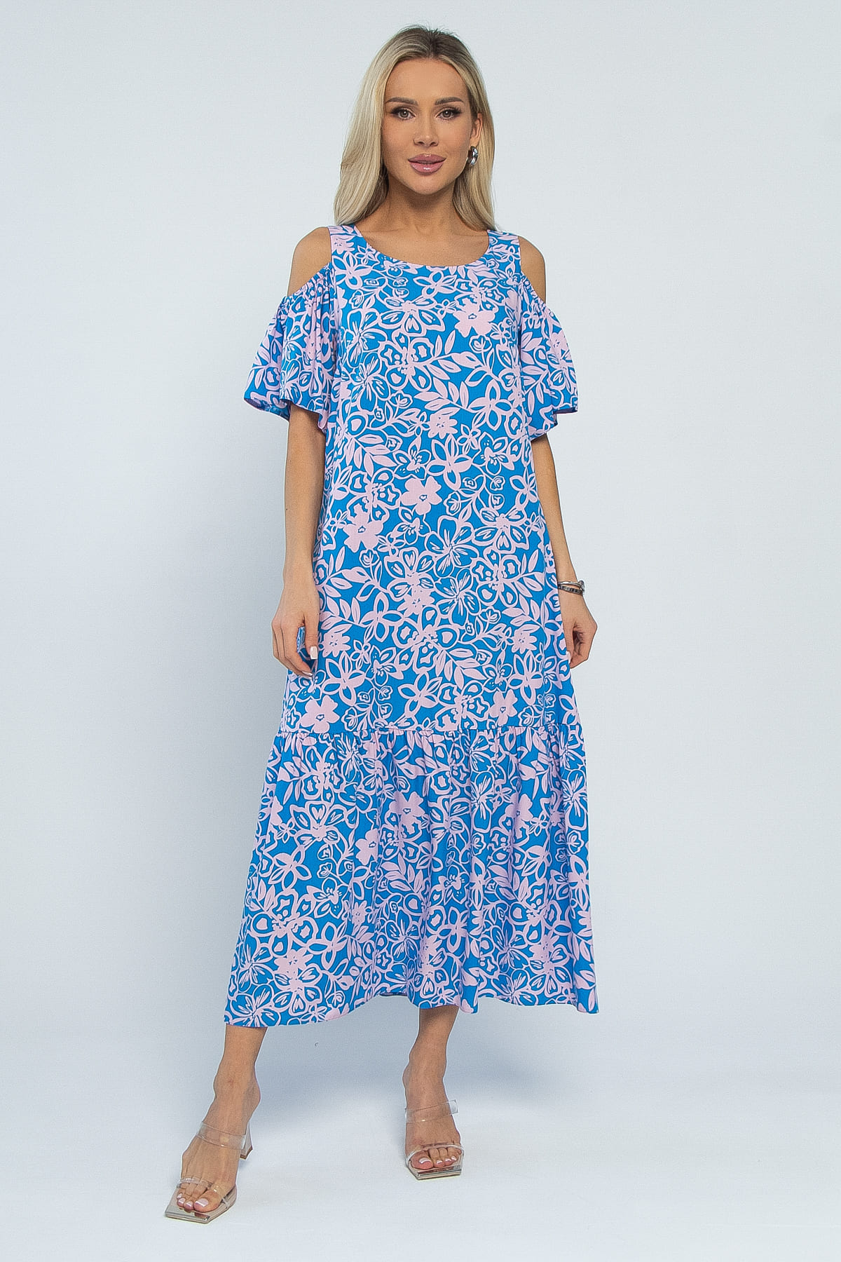 Платье Марианна (сине-розовое) П15348-5М