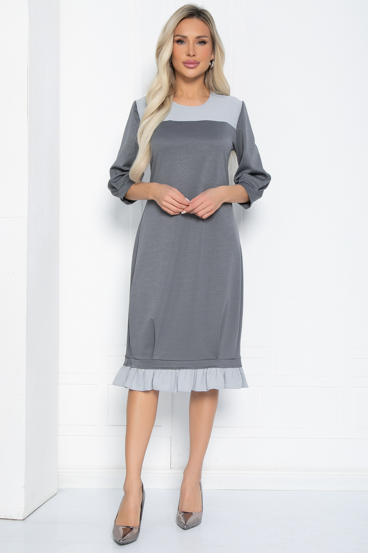 Платье Бостон (серое) П12507-10