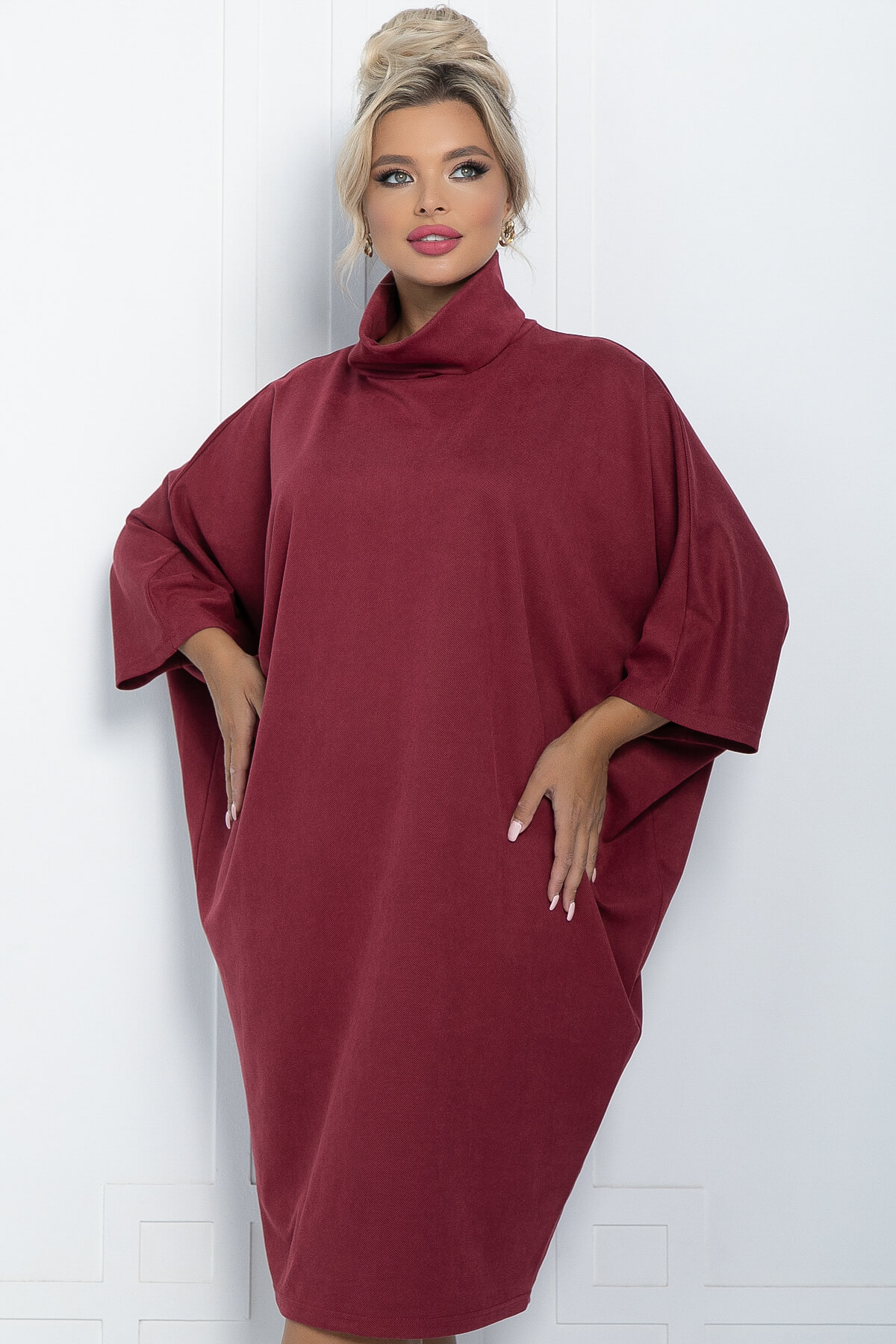 Платье Алина (бордовое) П11406