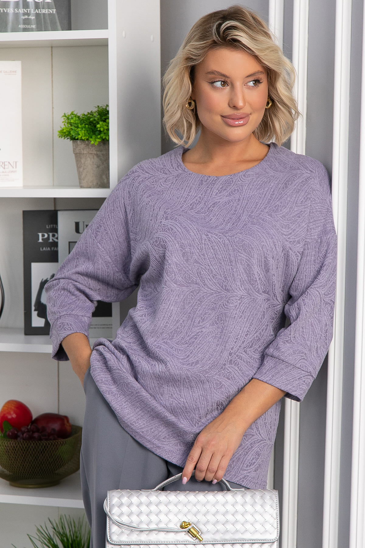 Джемпер В гармонии с собой (сиреневый) Б14313-48М