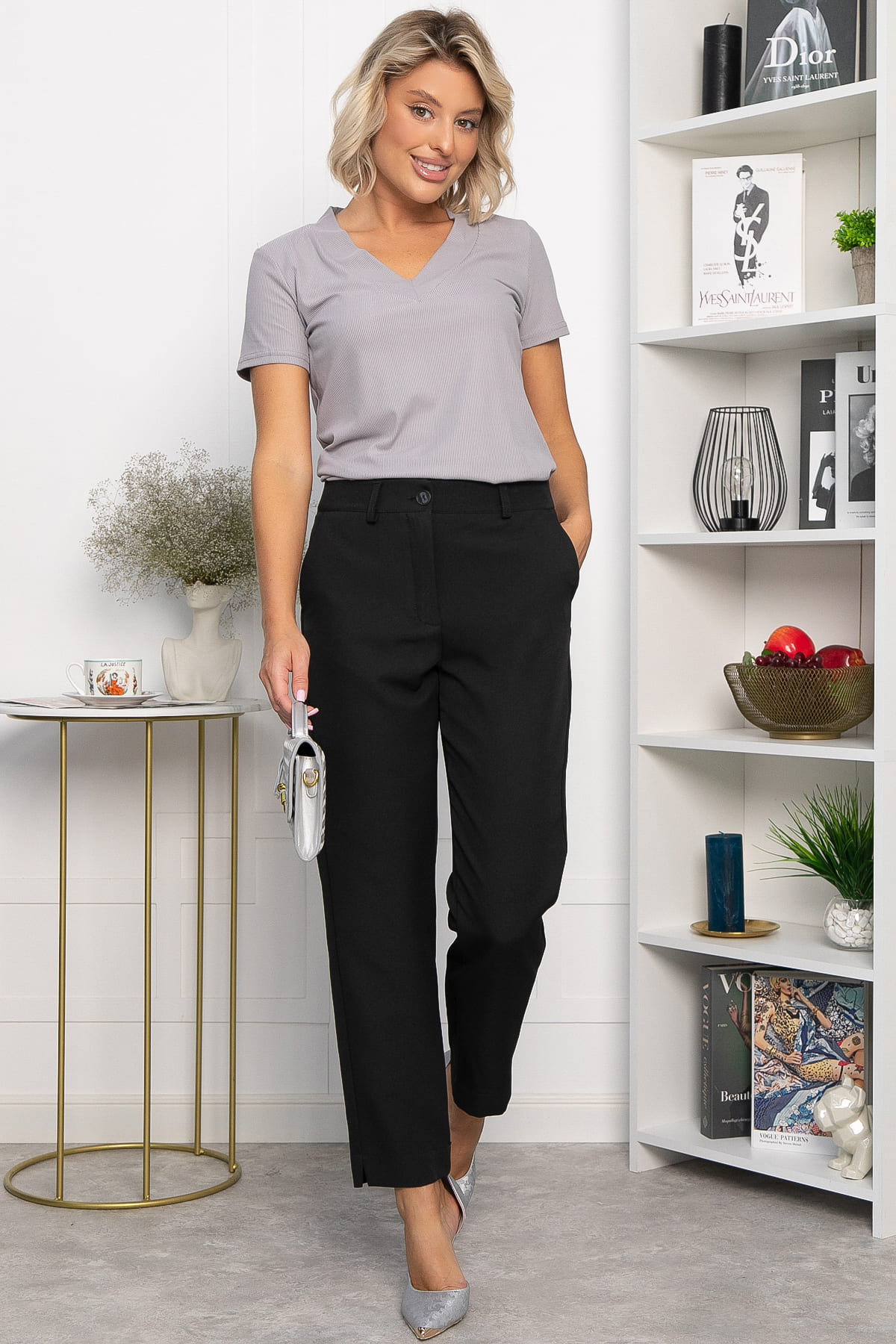 Брюки укороченные Энни (черные) Б14284-10М