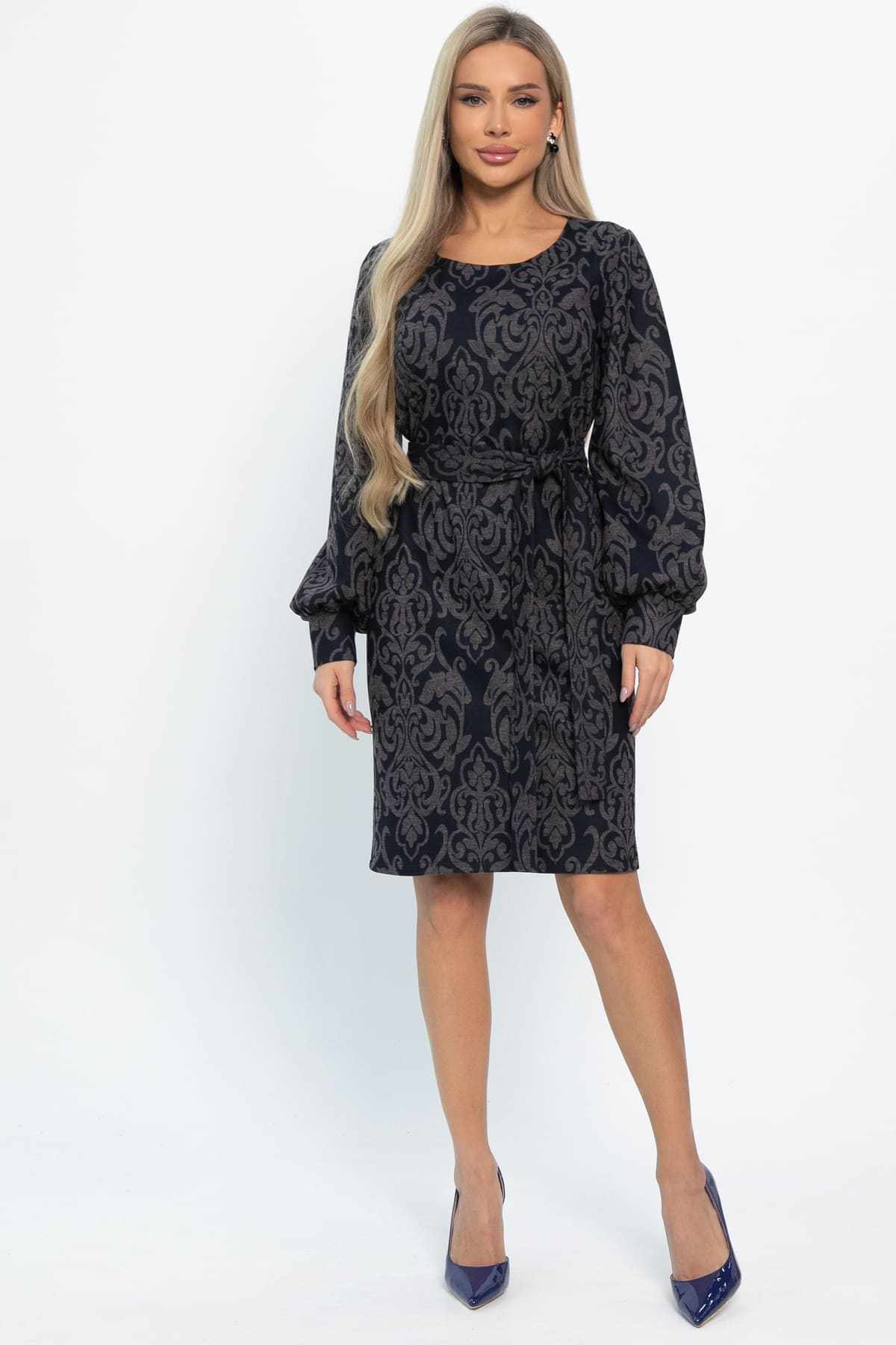 Платье Шарли (черно-коричневое) П14861-18М