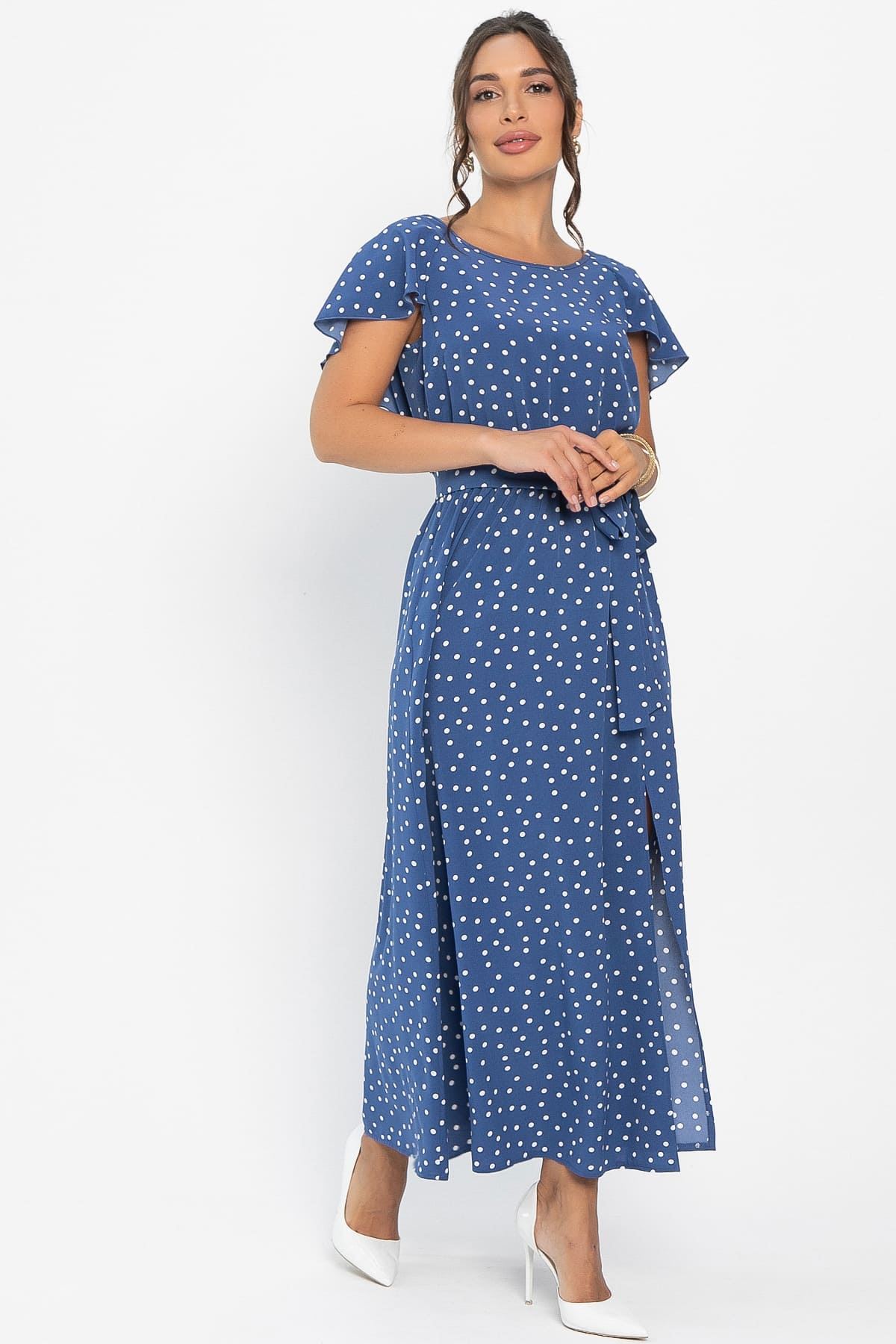 Платье Жара (синее/горох) П13968-16М