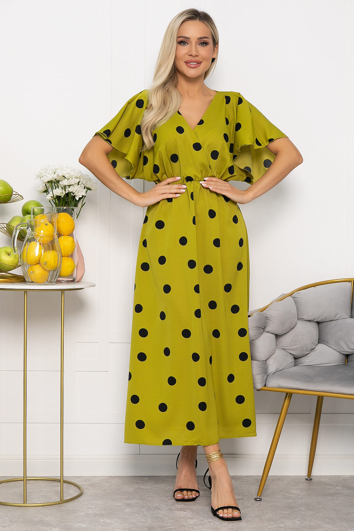 Платье Летнее настроение (лайм) П15468-7М