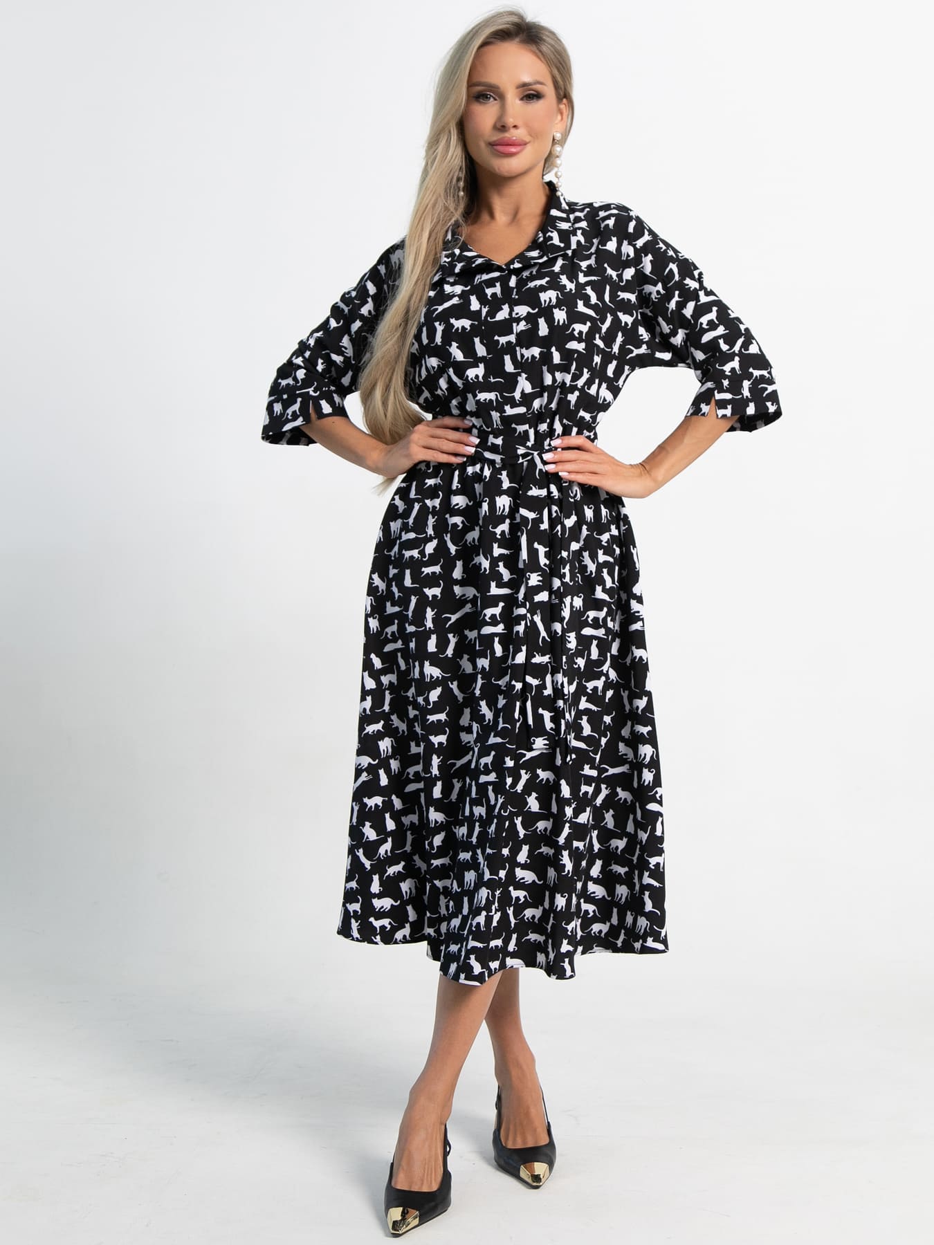 Платье Доминанта (черное/кошки) П15359-16М
