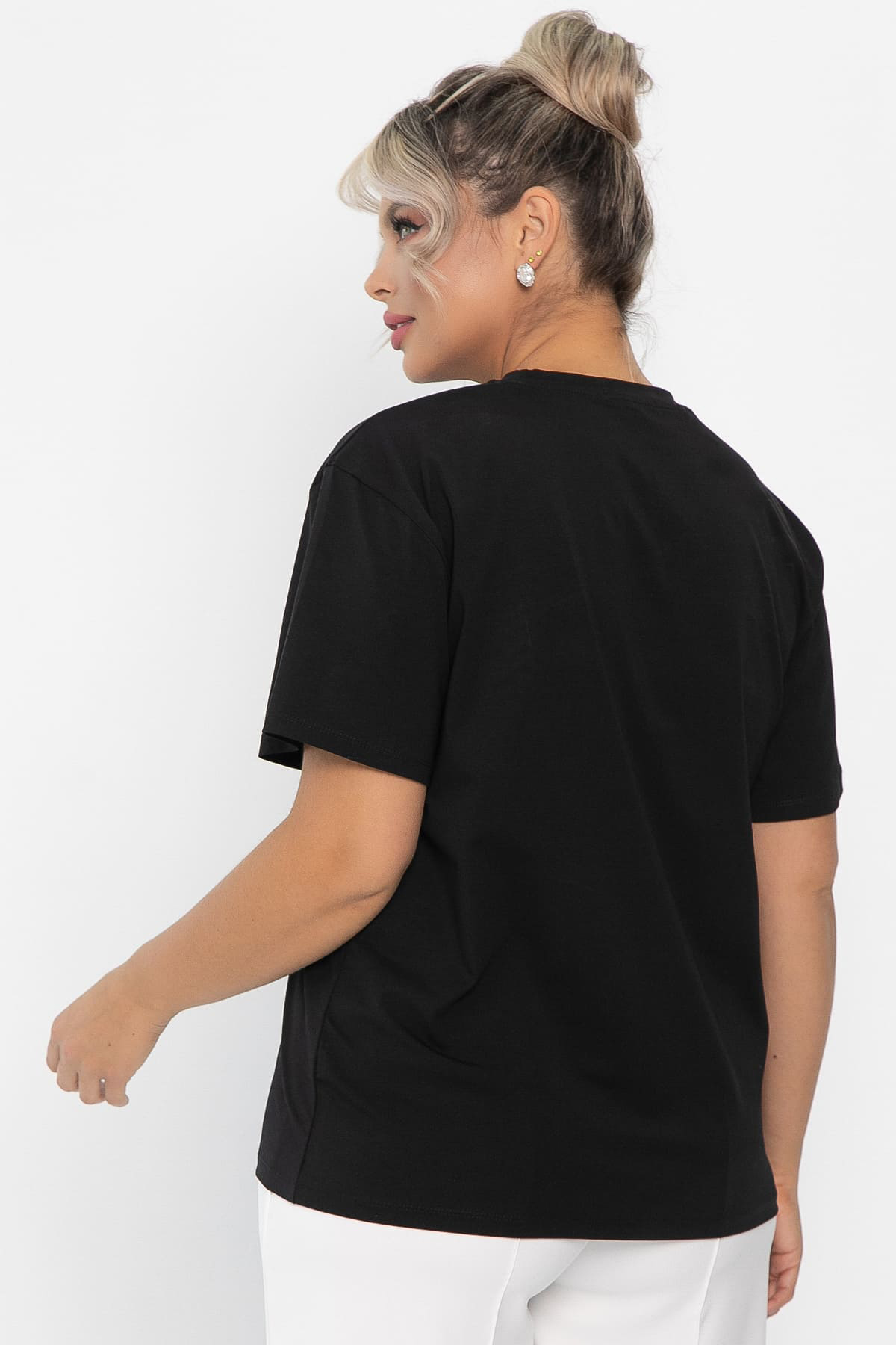 Футболка Аника (черная/коты) Б13494-20М