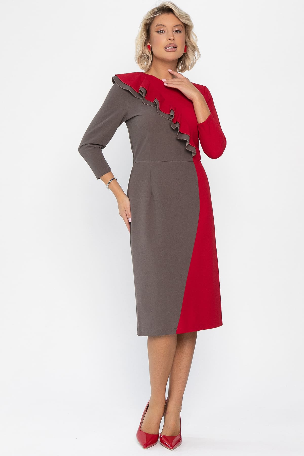 Платье Эванесса (трюфельно-красное) П12746-35М