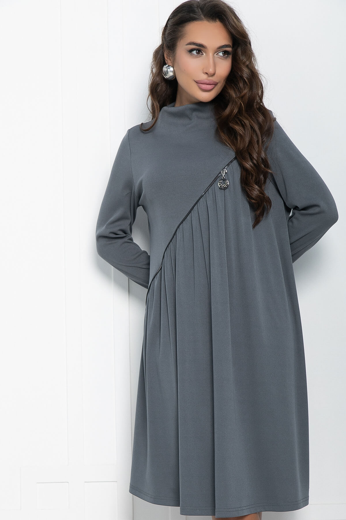 Платье Мару (серое) П11021