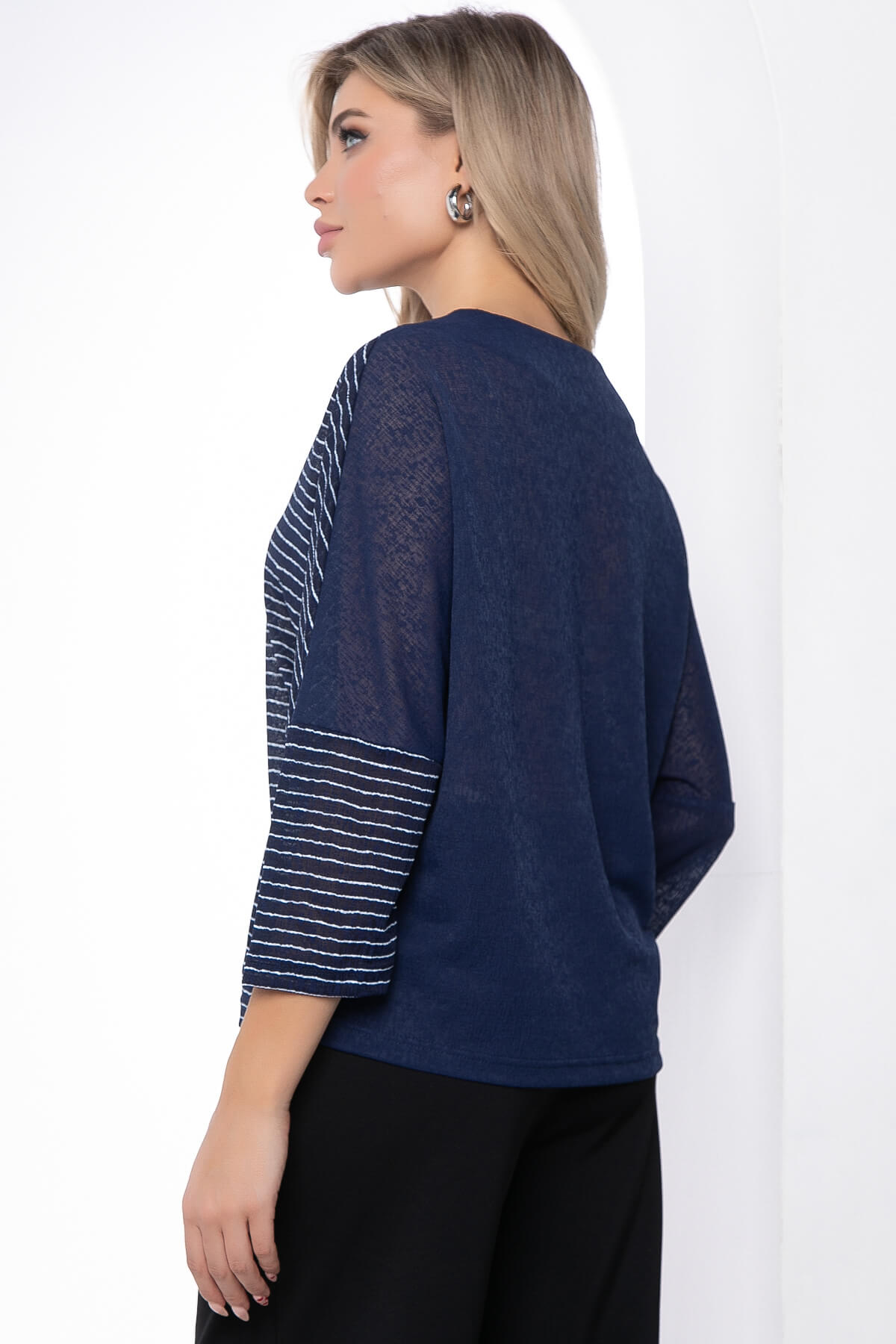 Блуза "Стильный замысел" (синяя) Б9087