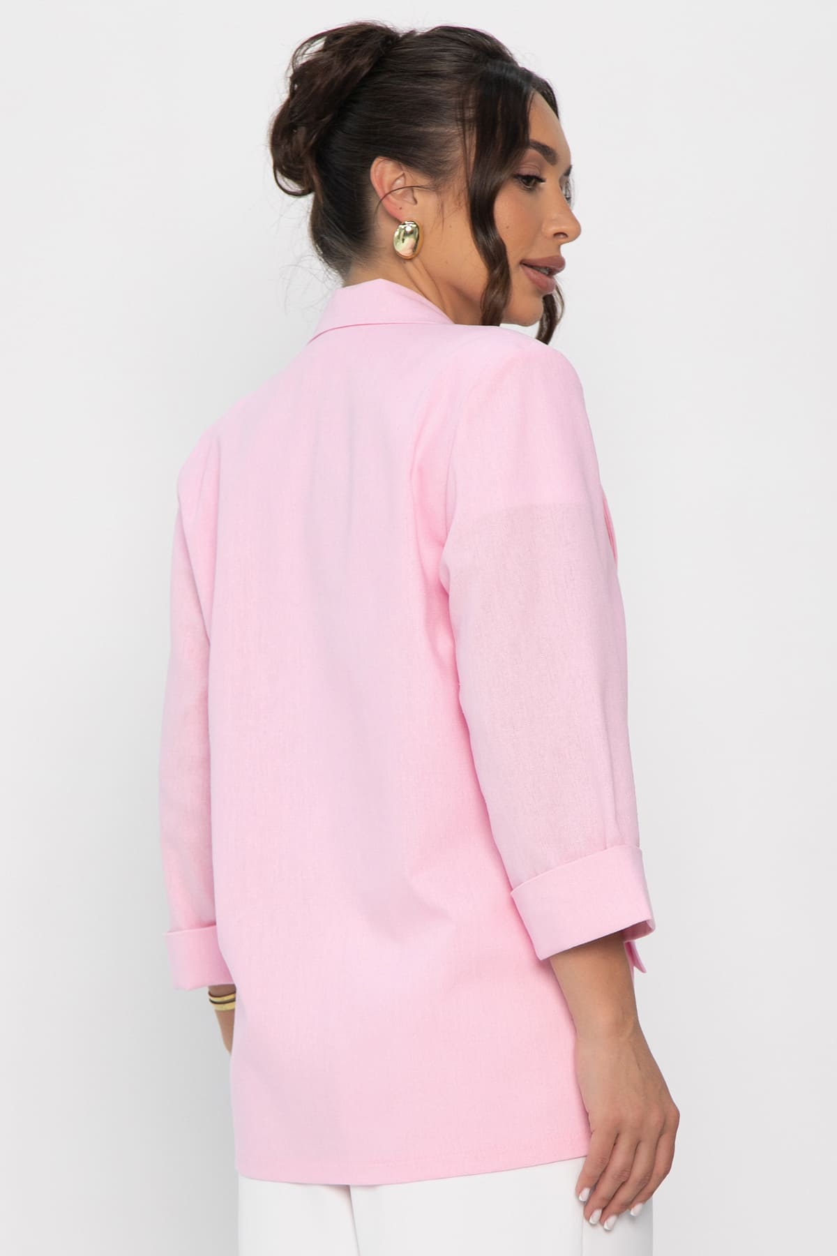 Пиджак льняной Мэрлин (розовый) Б15430-7М