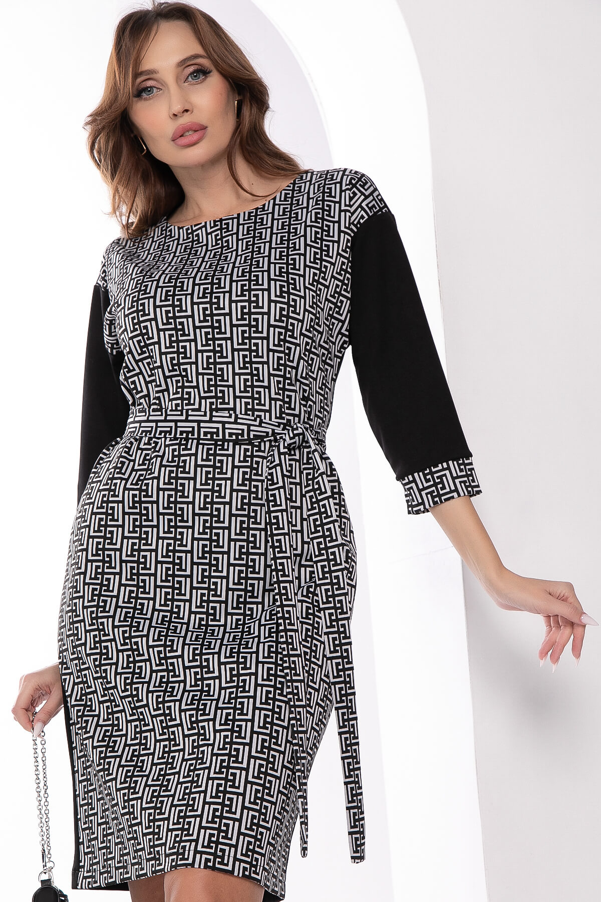Платье "Греция" (черно-белое) П8366