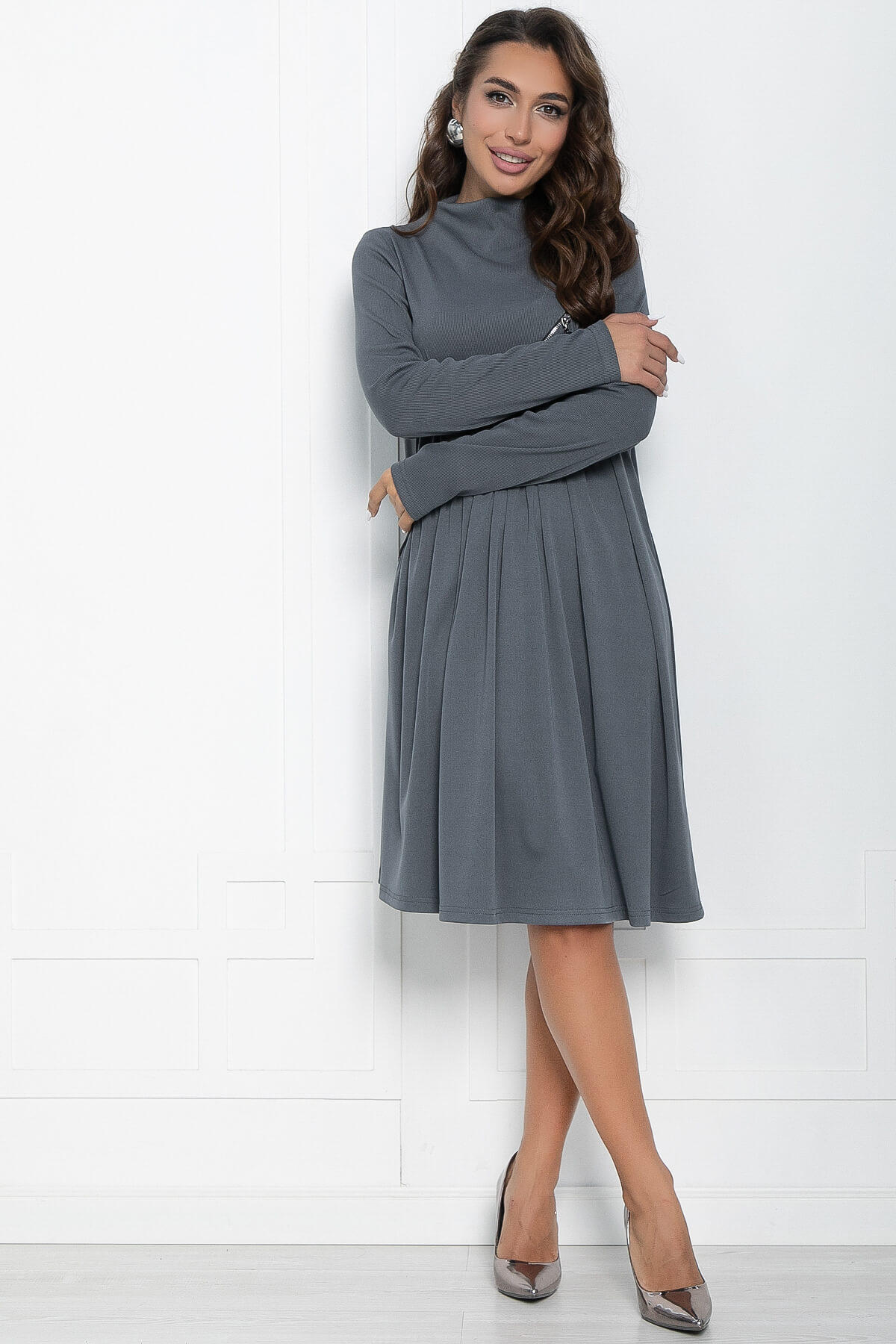 Платье Мару (серое) П11021