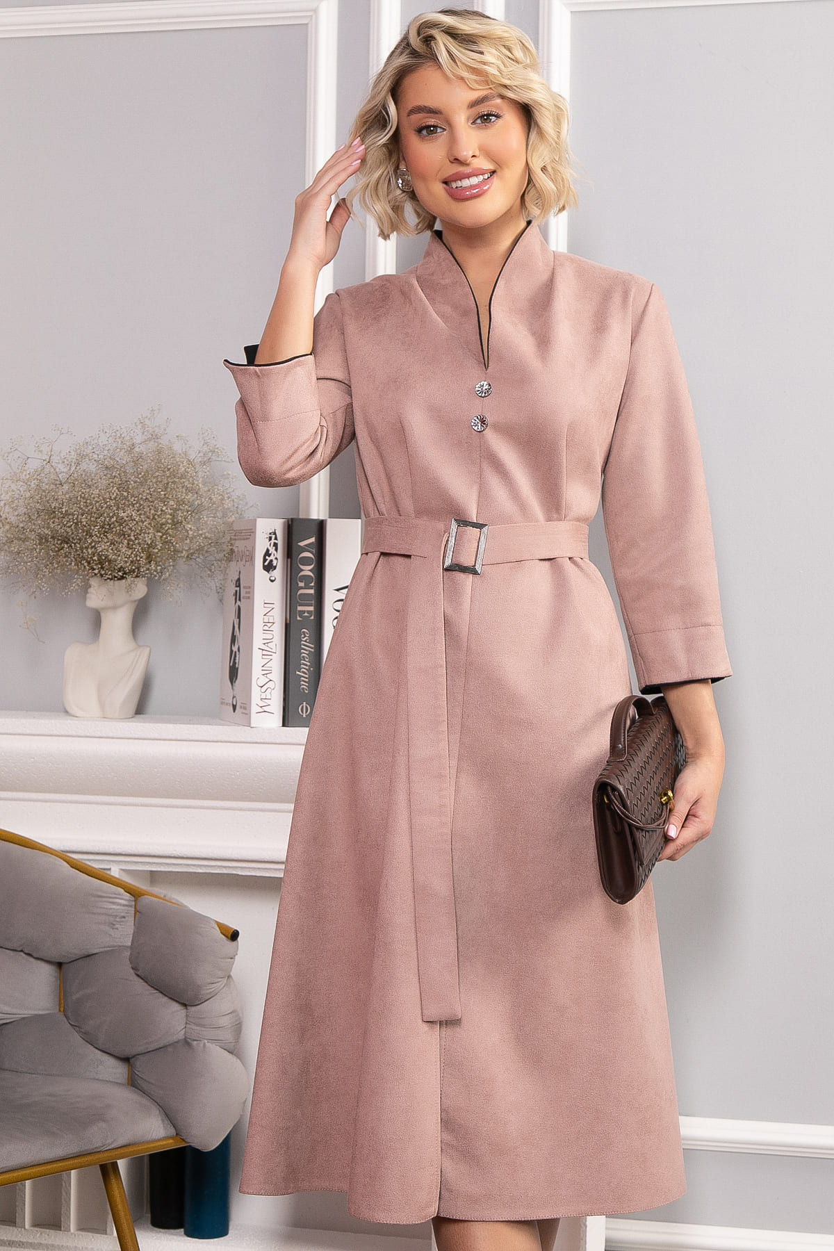 Платье замшевое Дарьяна НЬЮ (чайная роза) П14650-18М