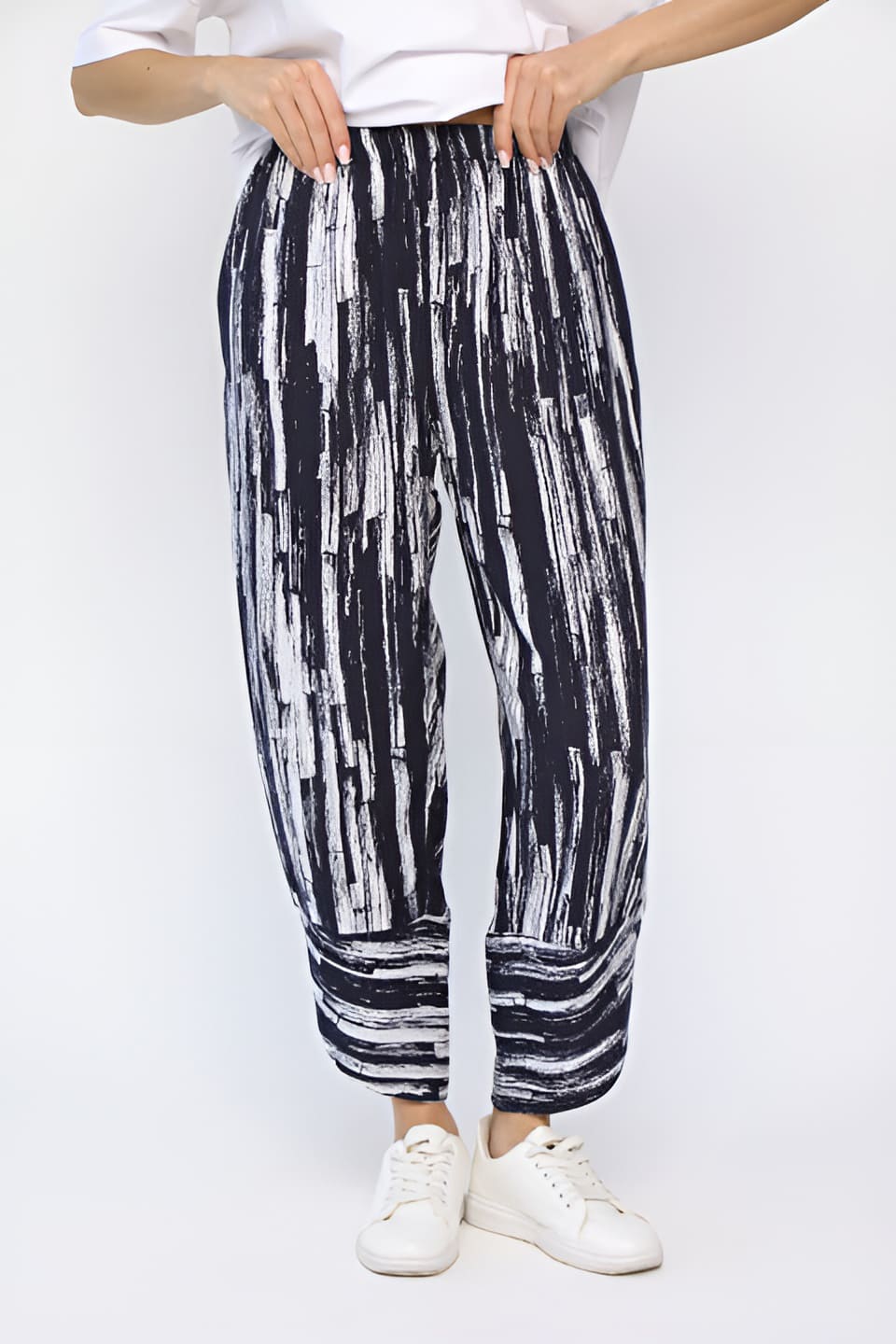 Брюки бохо (синие/полоска) Б13703-10М