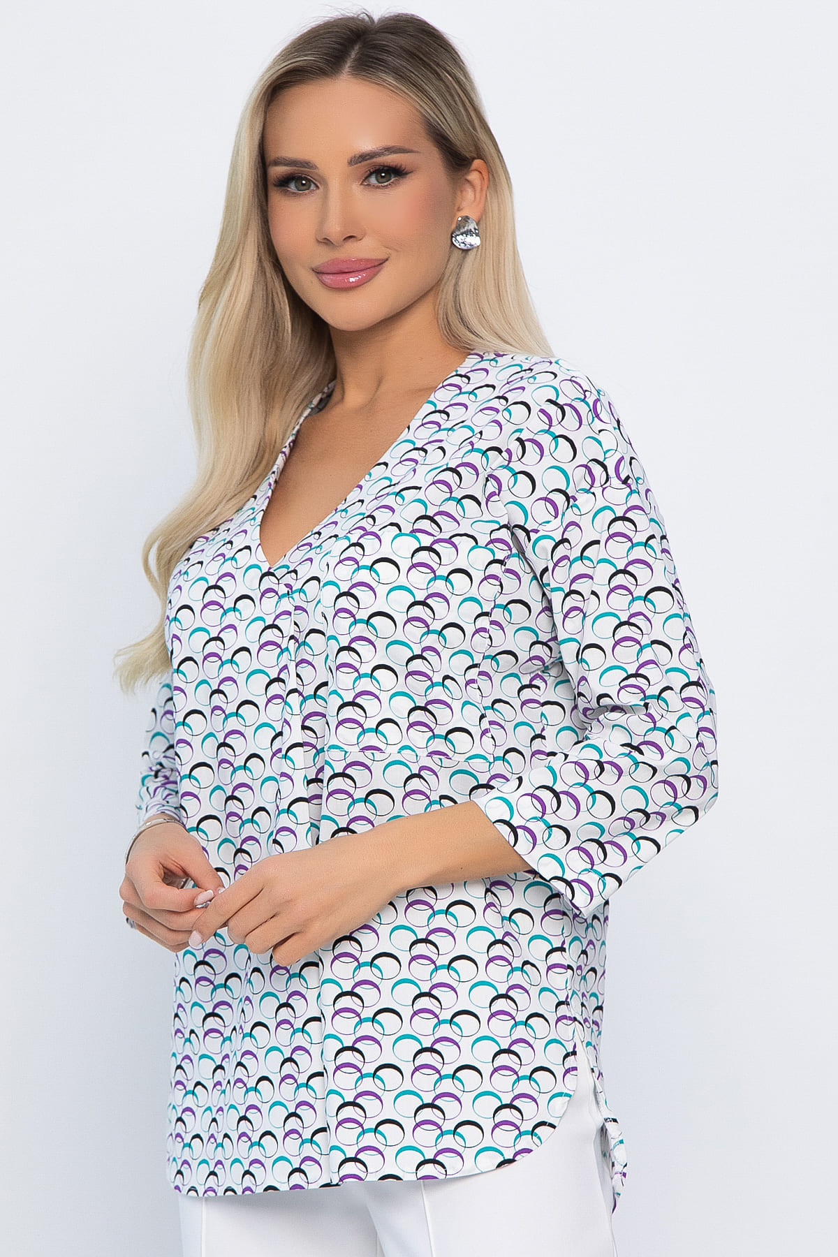 Блуза Статица (бело-сиреневая) Б13774-16М