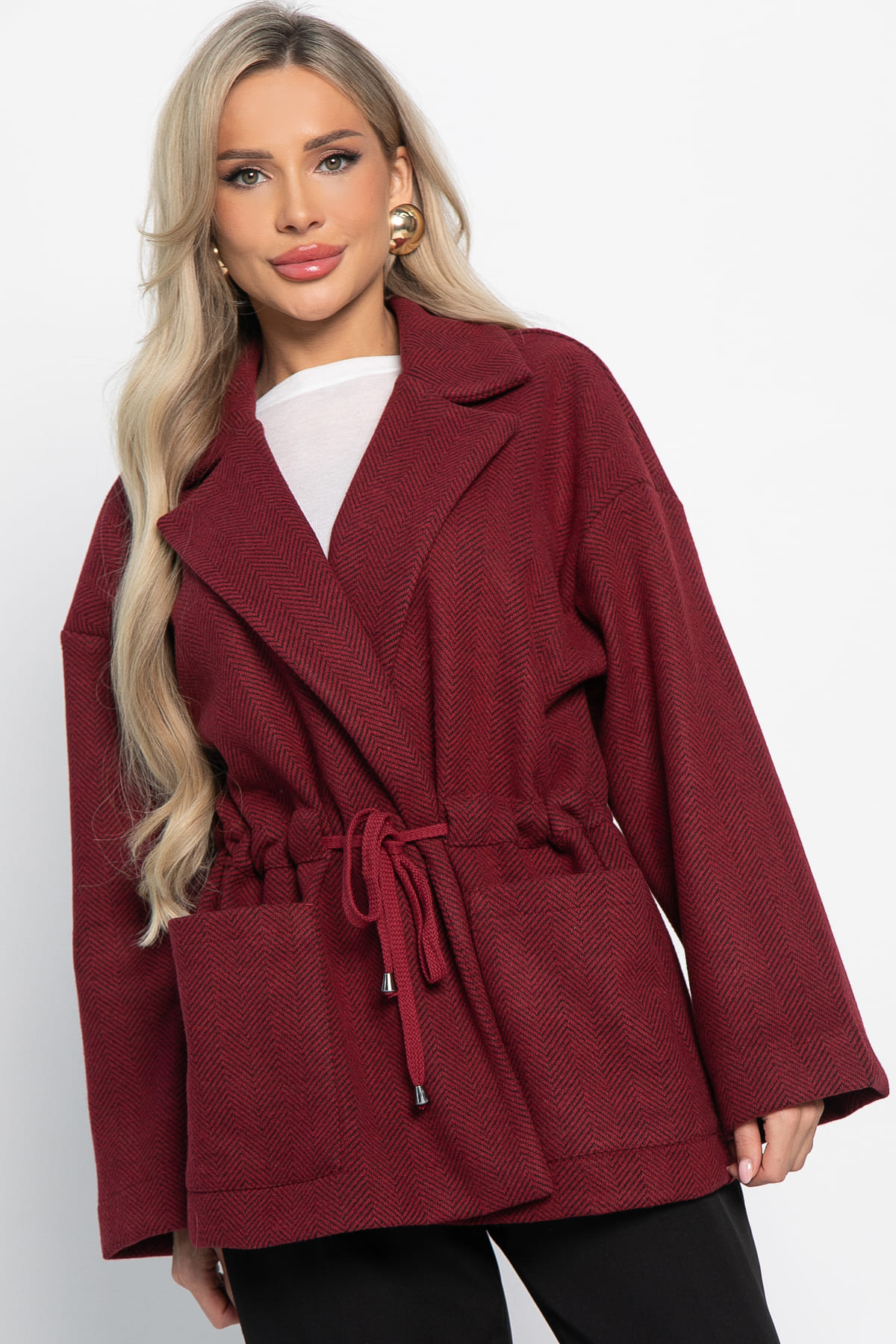 Пальто-пиджак (бордо) Б15083-7М