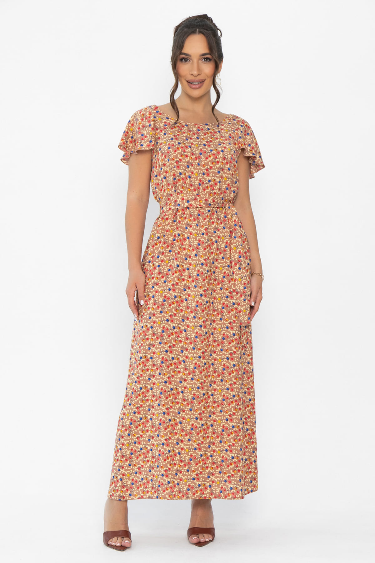 Платье Вечер свиданий (светло-коричневое) П13882-16М