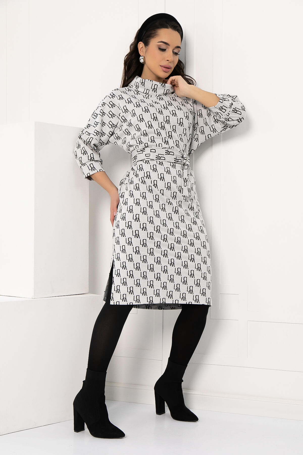 Платье Никс (светло-серое) П12755-4М