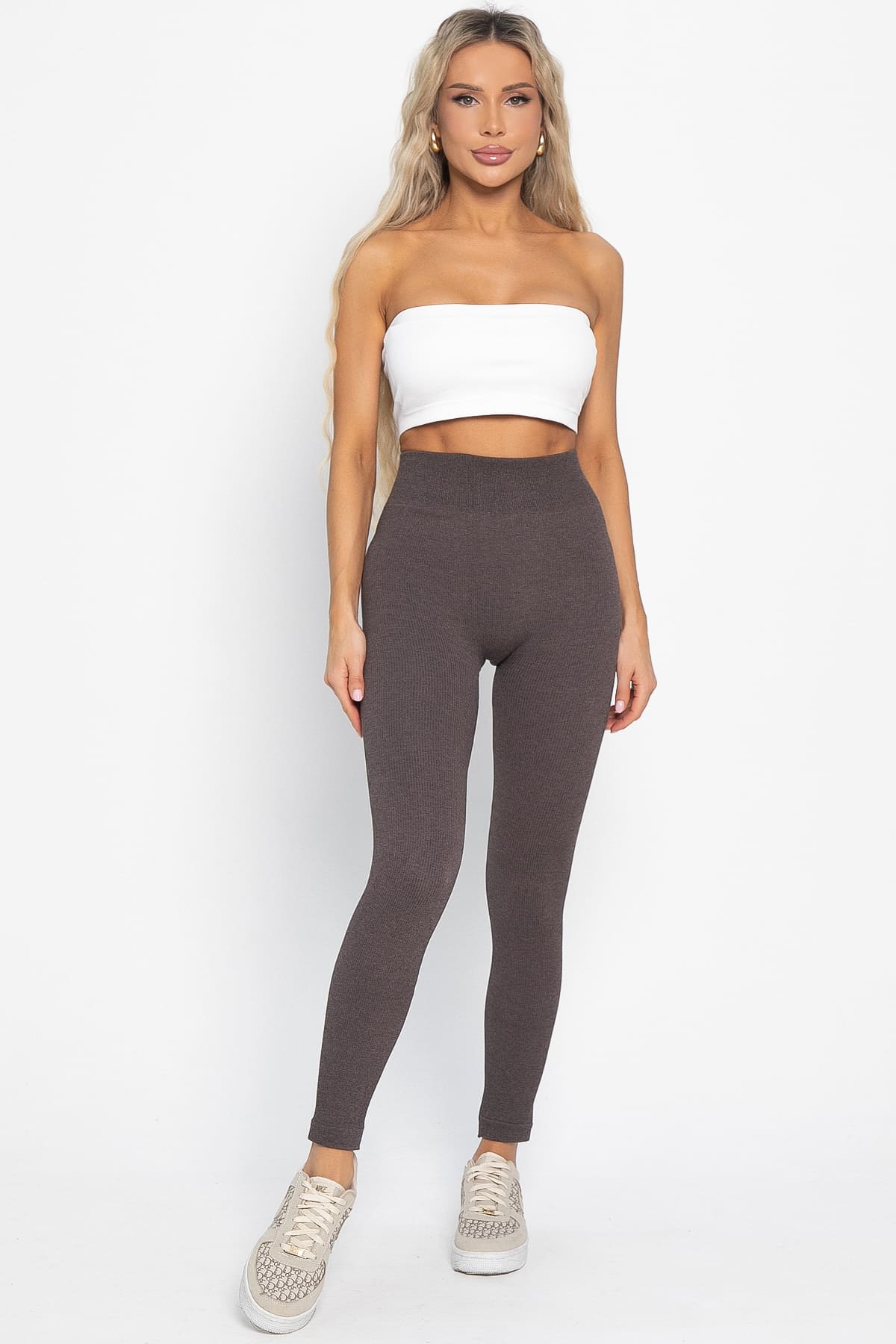 Лосины в рубчик утепленные НЬЮ (шоколад) Б14977-7М