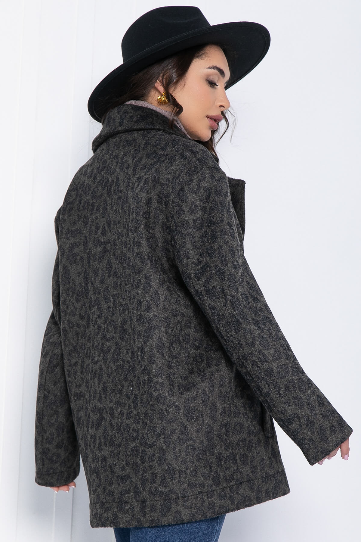 Пальто Я в теме (серый/лео) Б12632-7