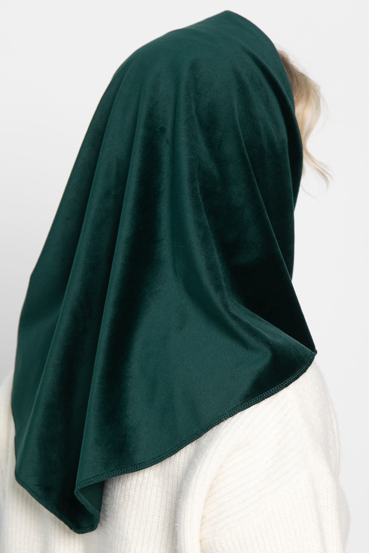 Косынка с завязками Велюр (зеленая) КЗВ12-23М