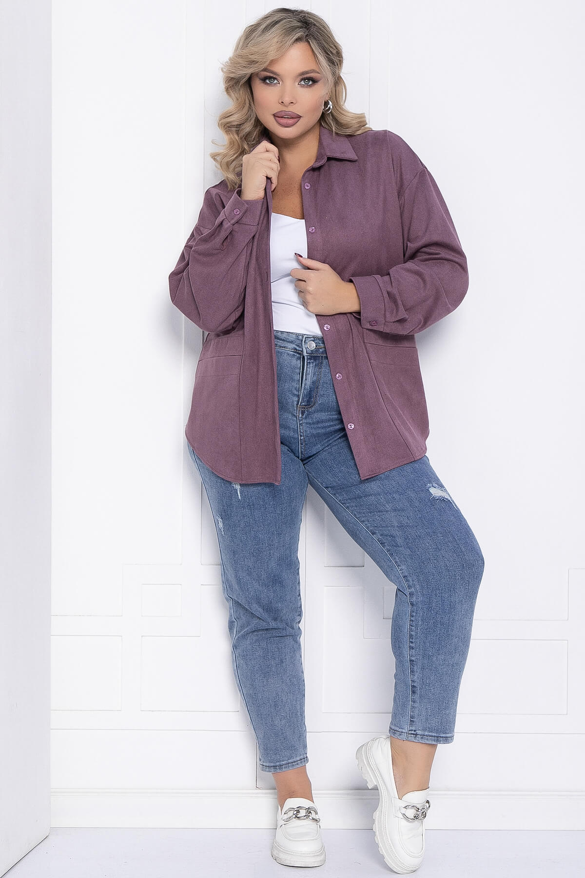 Рубашка Камета (пыльно-фиолетовая) Б12350-18