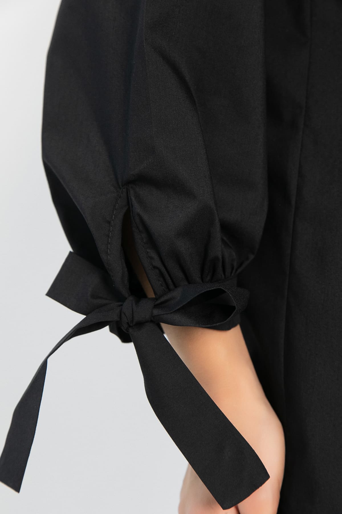 Блуза с завязками Ажур (черная) Б14387-10М