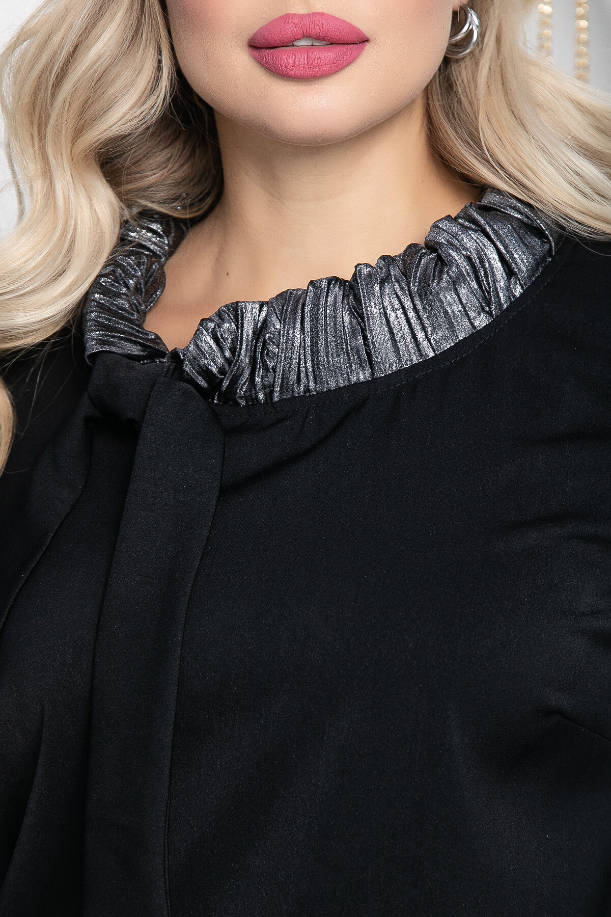 Платье Жемчужина (черное/серебро) П12148