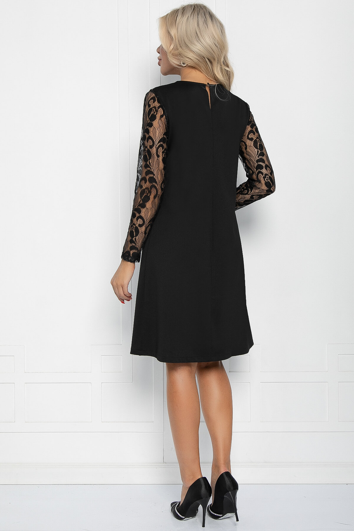 Платье Кружевная нежность (черное) П11398