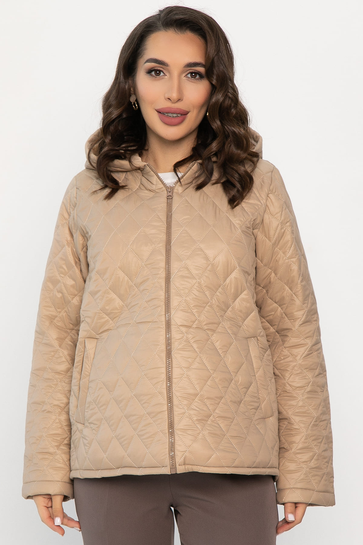 Куртка демисезонная стеганая (бежевая) Б14362-25М