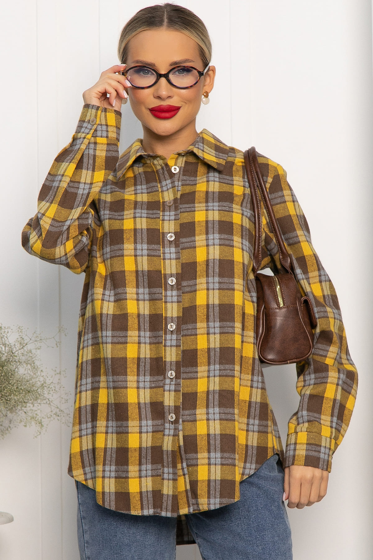 Рубашка Денни (желто-коричневая) Б14135-7М