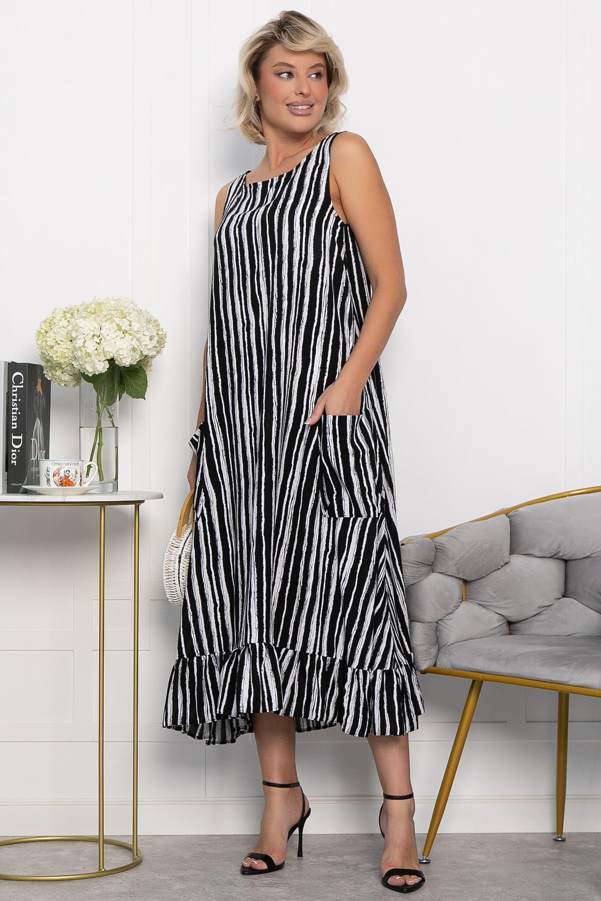 Сарафан Нимфа (черно-белый) П14052-10М