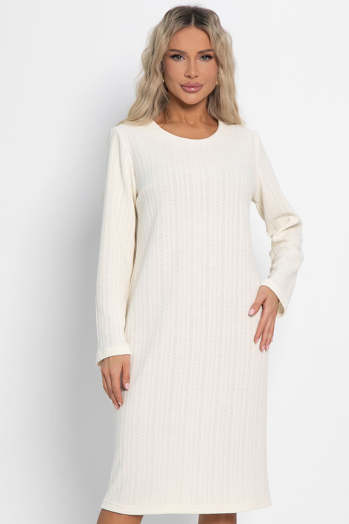 Платье трикотажное Портофино (молочное) П15026-25М