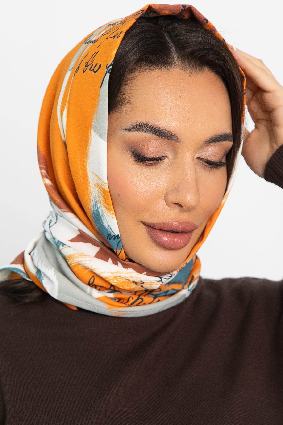 Косынка с подворотом (оранжевая пастель) КП26-23М