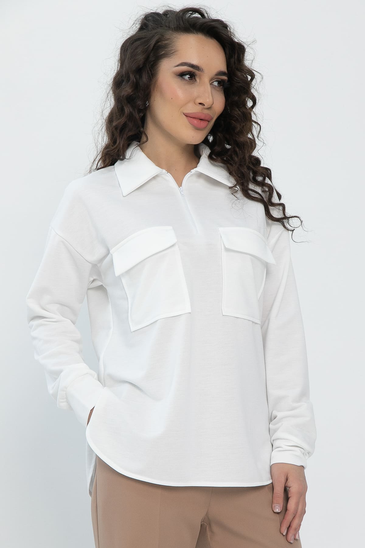 Поло рубашка Алькор (белая) Б13256-10М