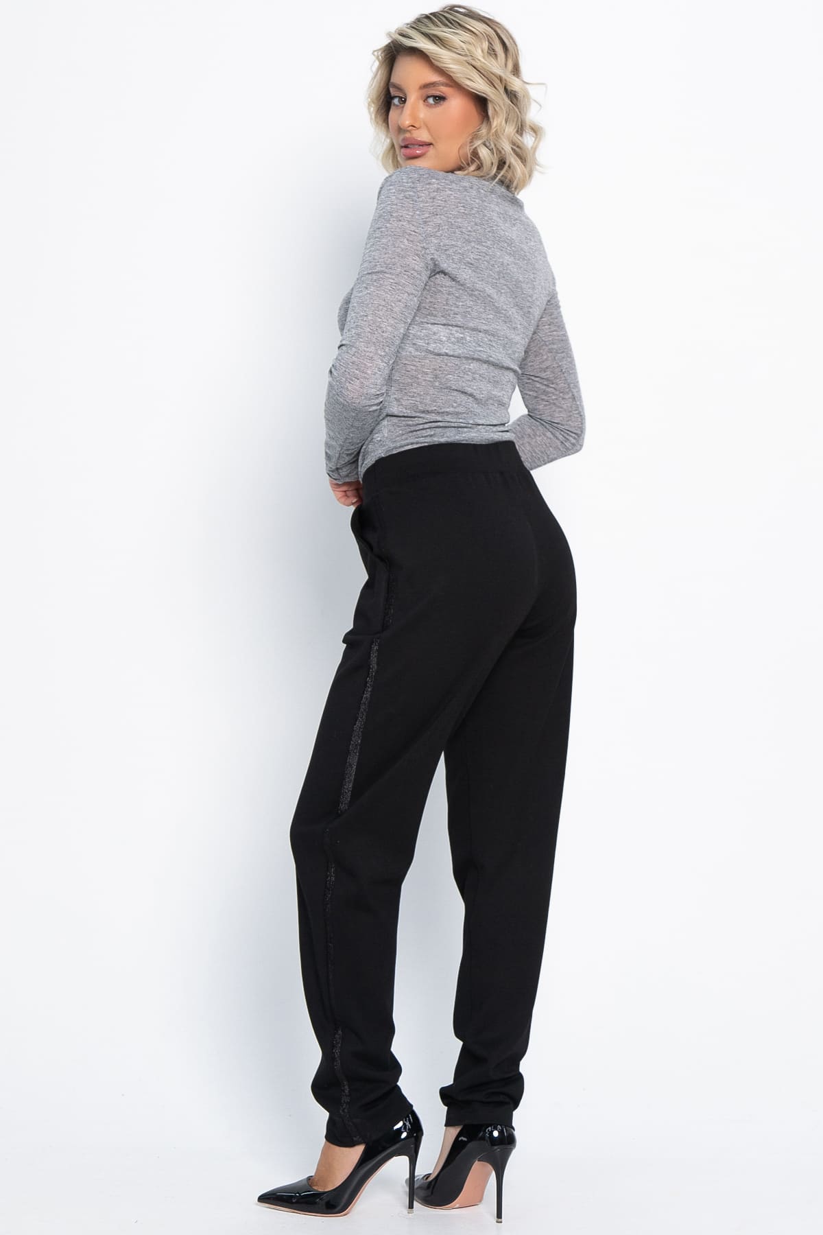 Брюки трикотажные Броуди (черные) Б15048-8М