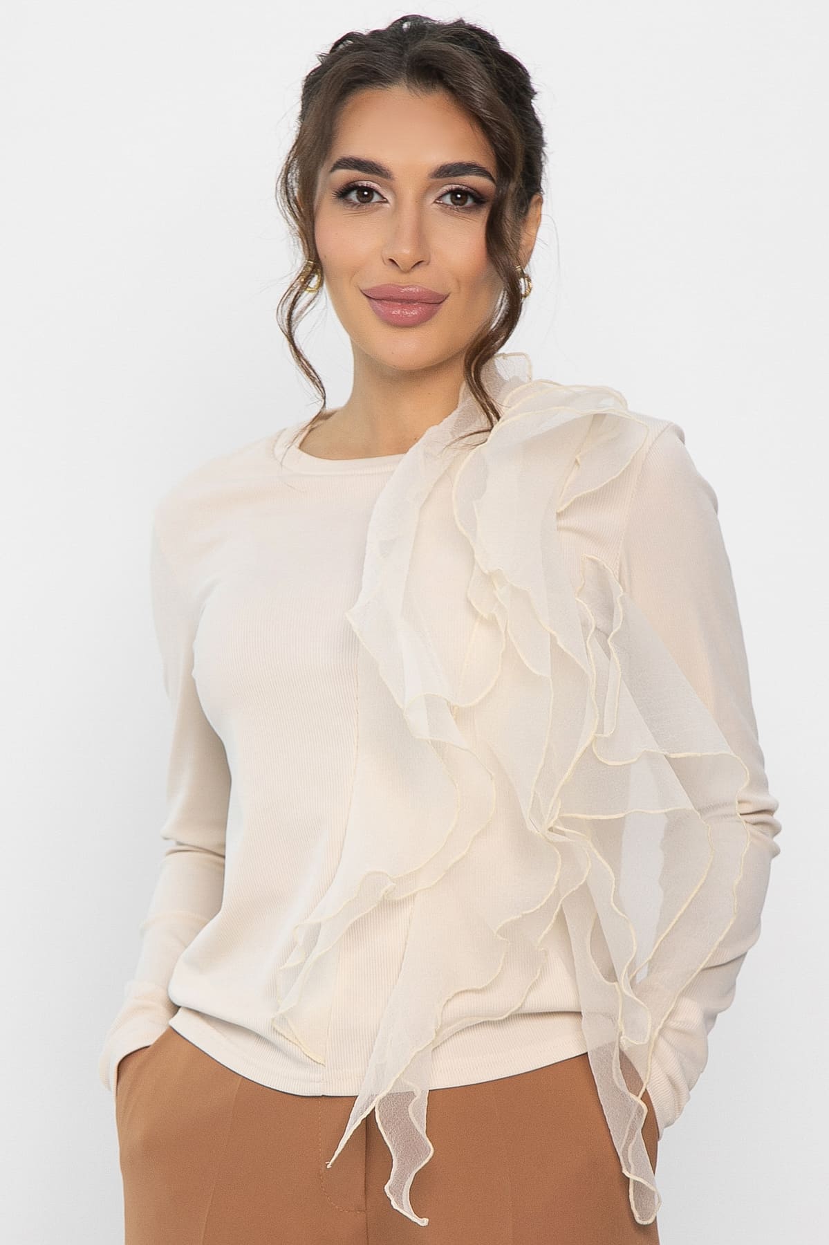 Блуза Риана (бежевая) Б14225-5М