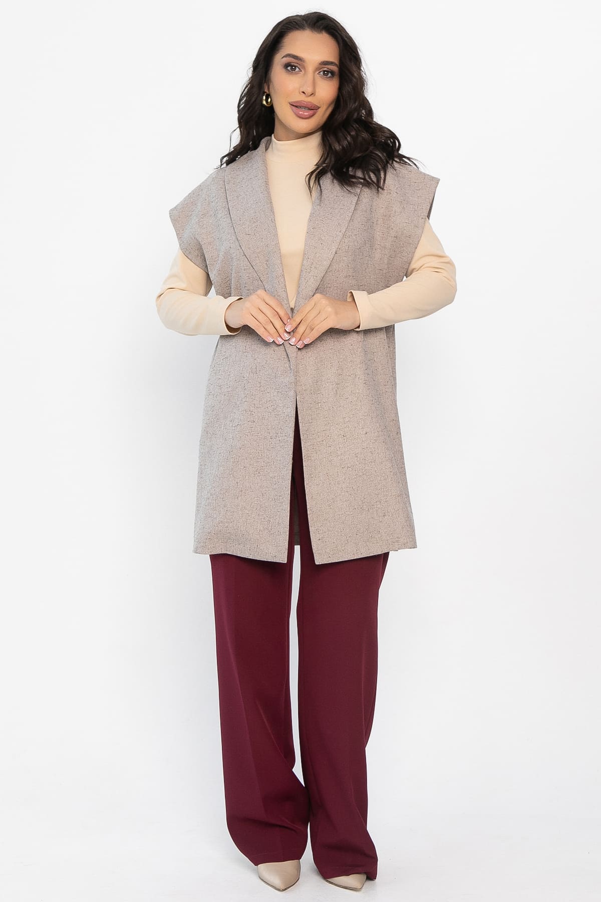 Жилет костюмный Жюлли (бежевый) Б14487-4М