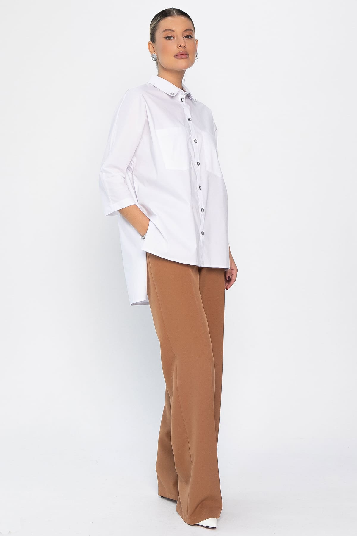 Рубашка с карманами Аристократка (белая) Б14449-10М