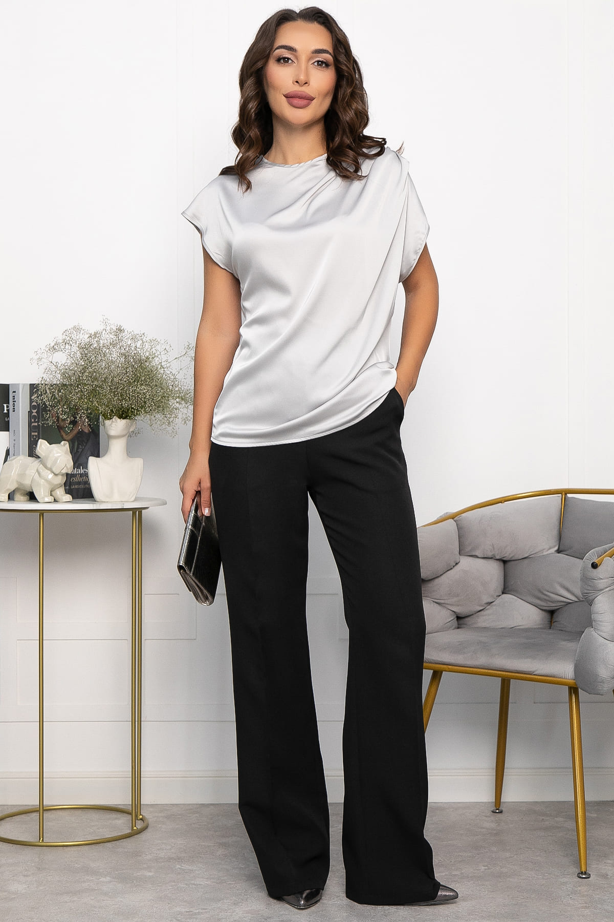 Блуза Маркиза (серая) Б14147-30М