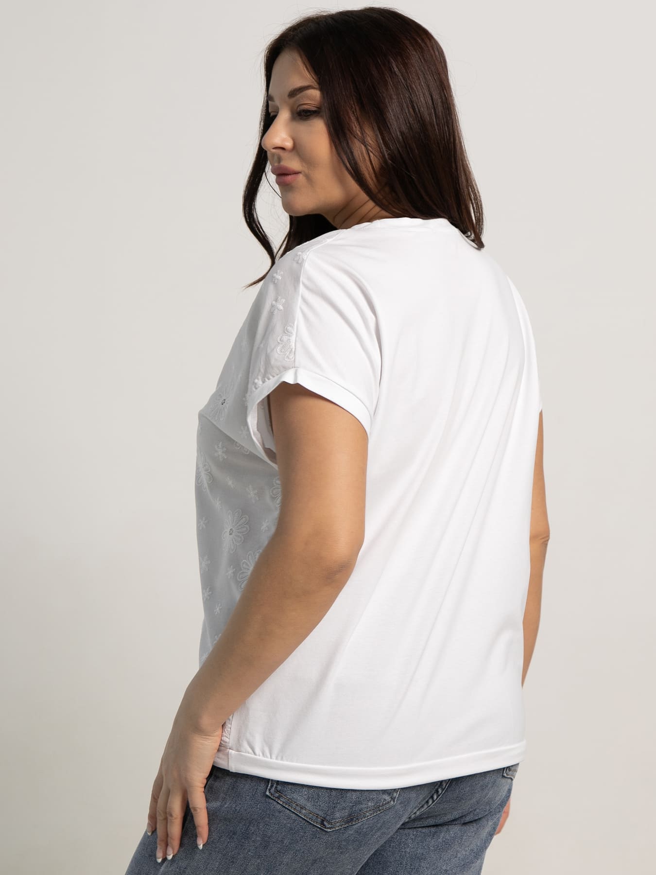 Блуза Таня (белая/цветы) Б15707-20М