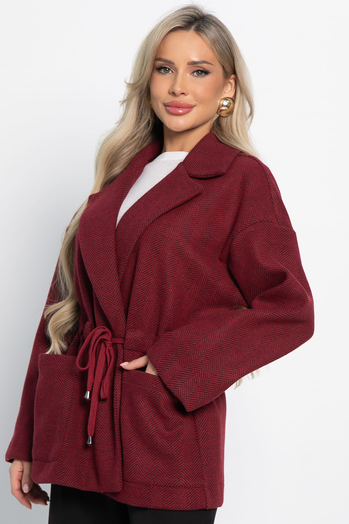 Пальто-пиджак (бордо) Б15083-7М