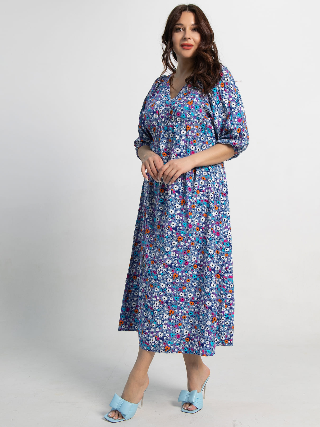 Платье Неповторимая (голубое) П15501-34М