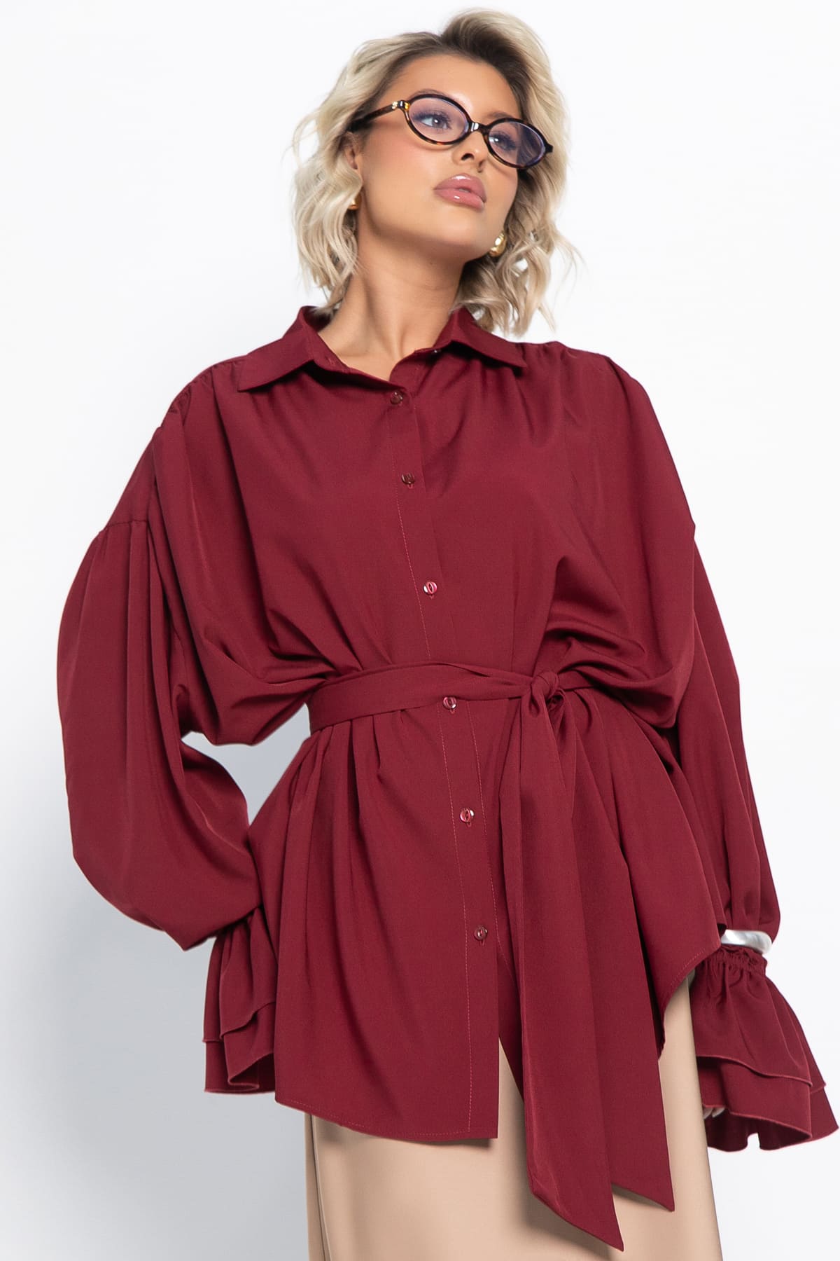 Блуза Присцилла (бордовая) Б14949-5М