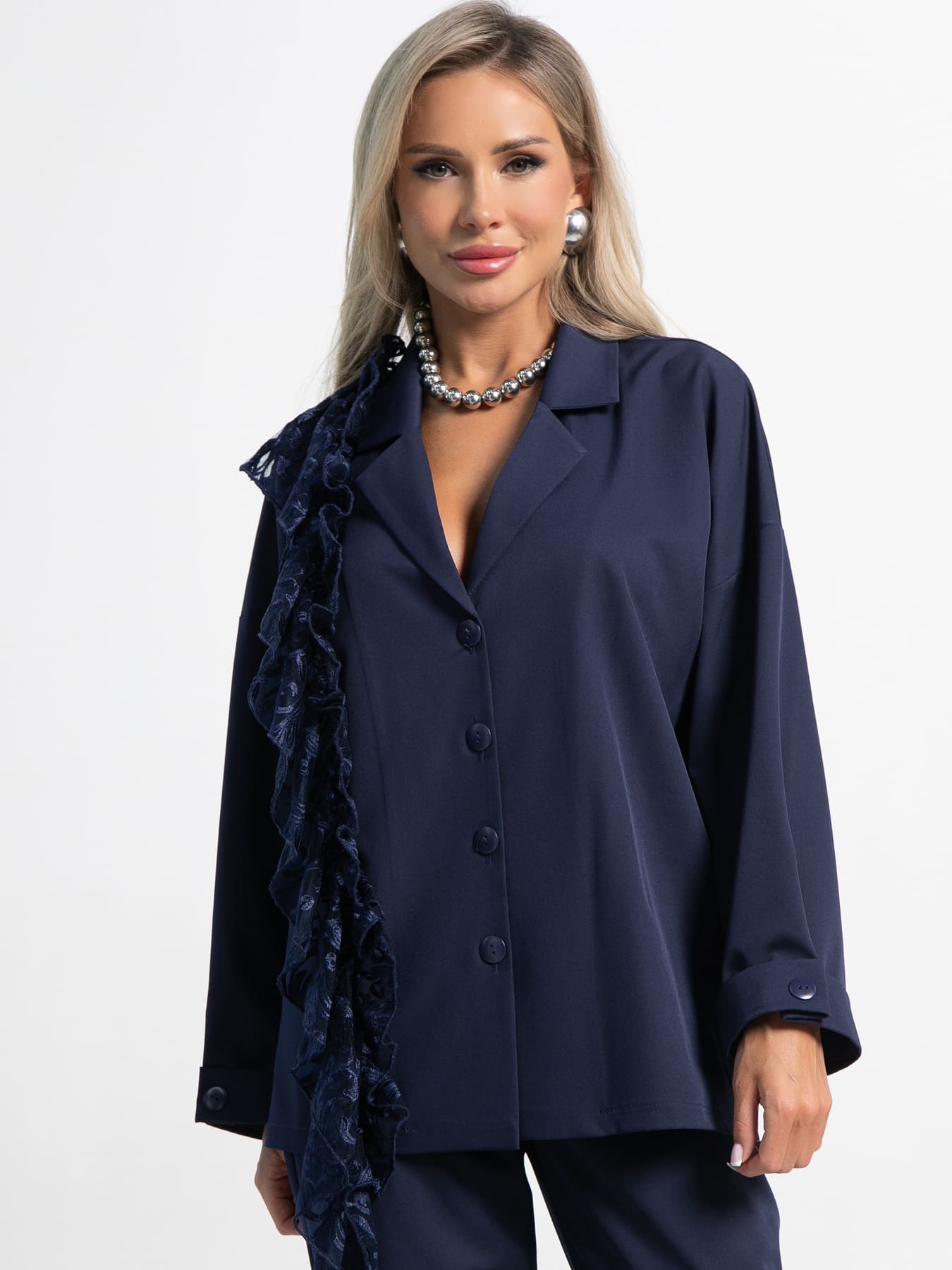 Костюм брючный Стилизация (темно-синий) К15331-4М