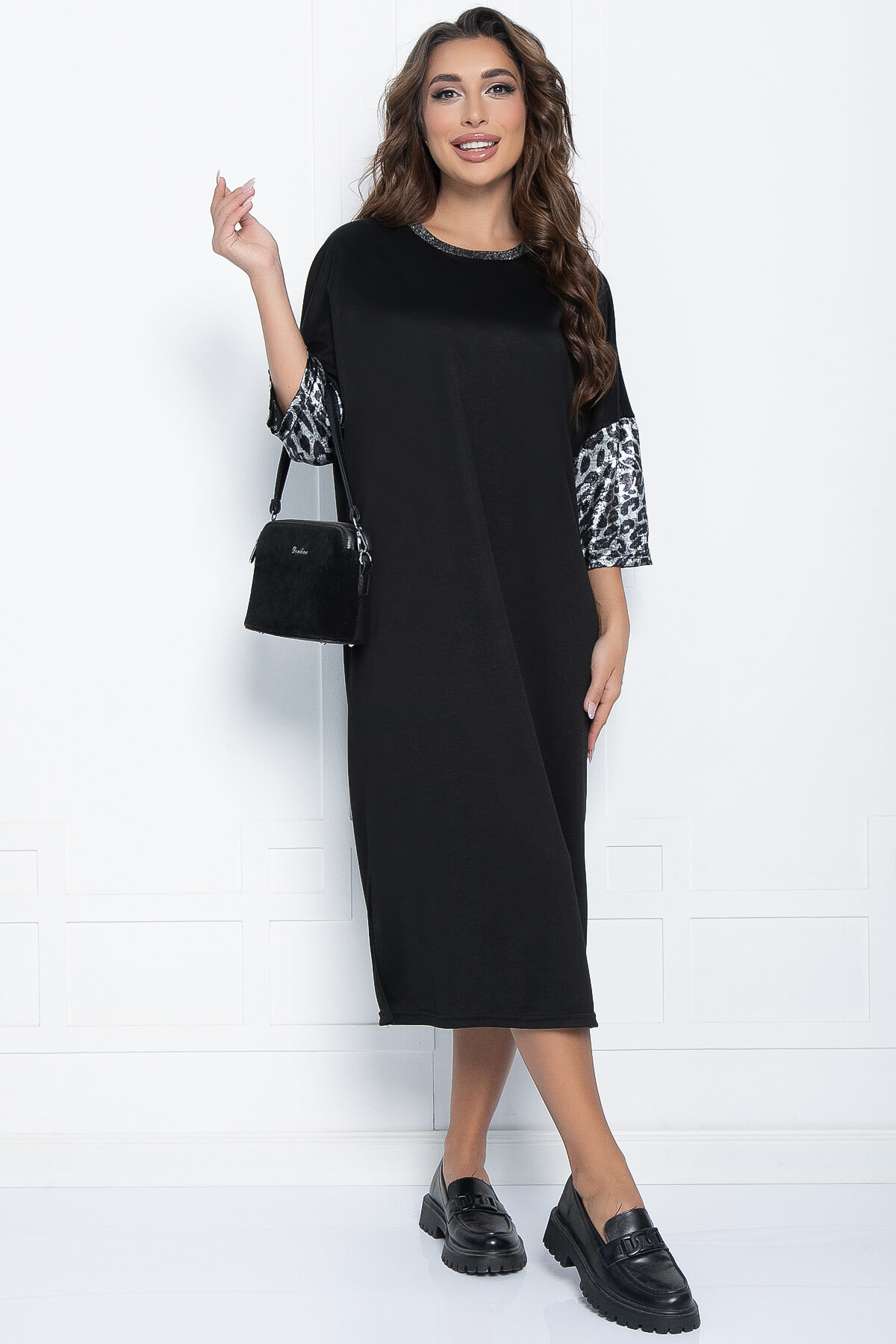 Платье Уютный шик (черное) П11148