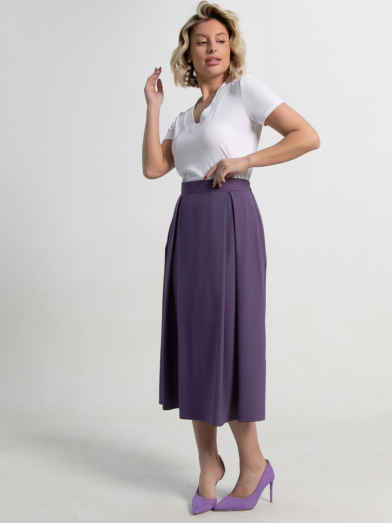 Юбка миди Мариэтта (фиолетовая) Ю14389-16М