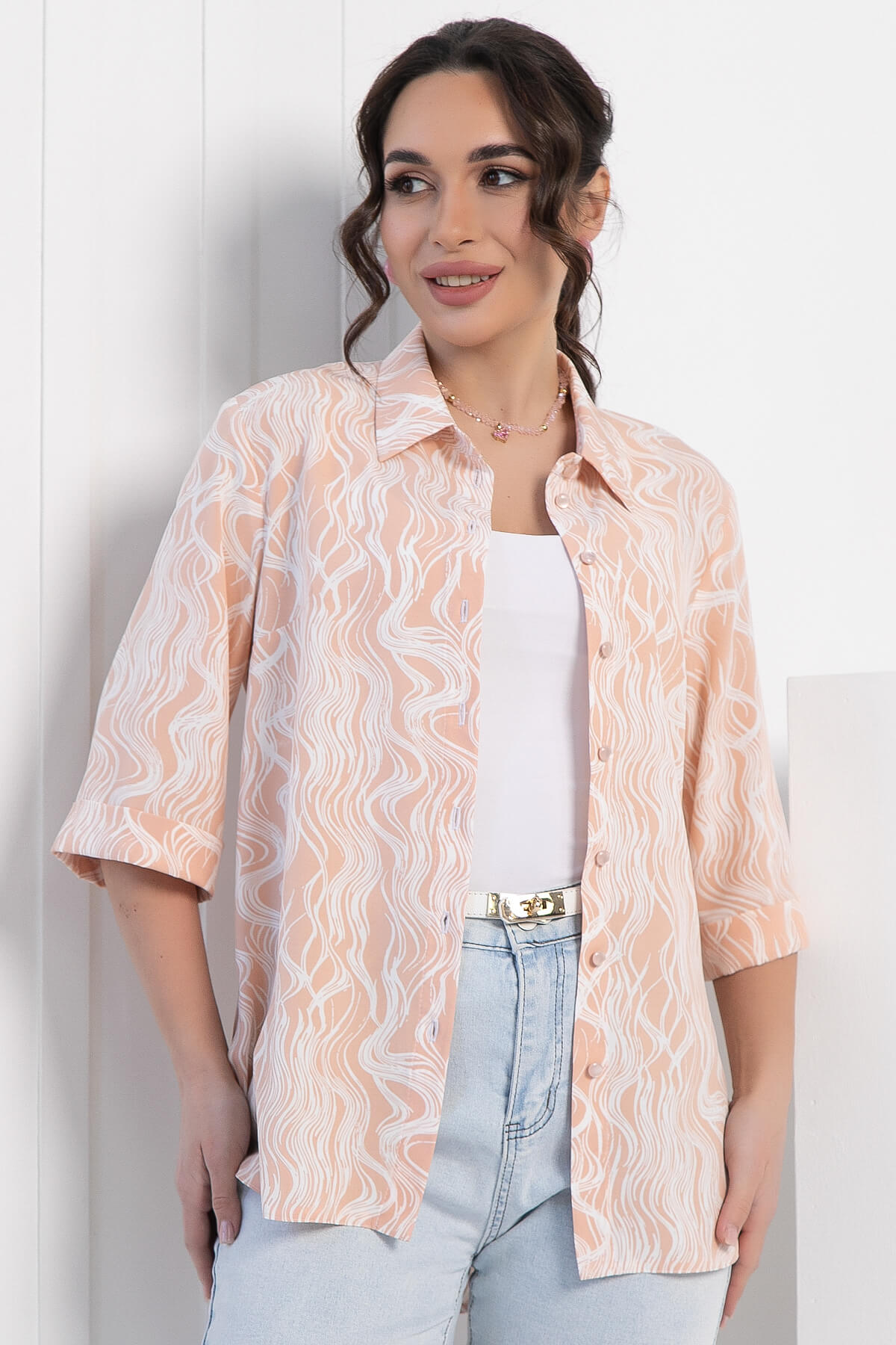 Рубашка Таффи (персиковая) Б12911-29М